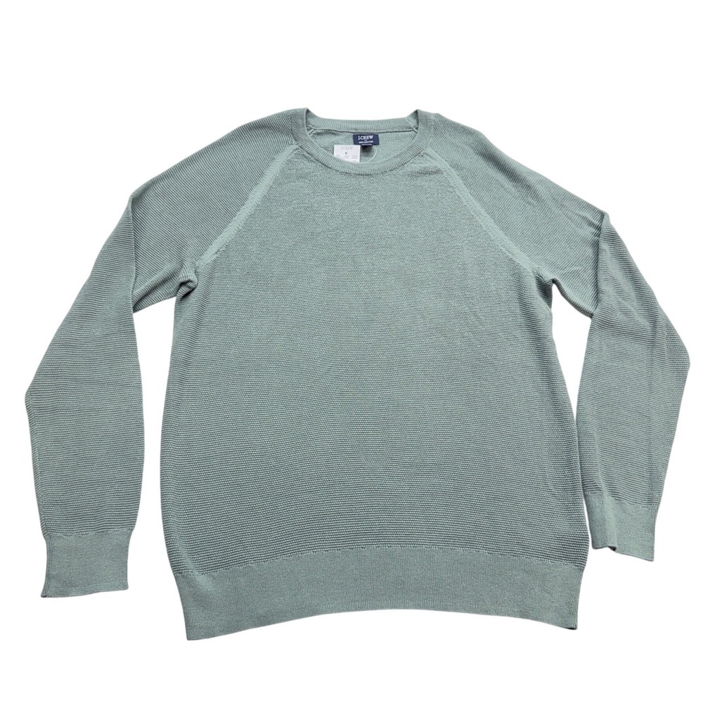 J.Crew Textured Knit Raglan Pullover Crewneck Sweater Men's M Sage Green